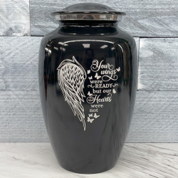 Customer Gallery - Your Wings Were Ready Cremation Urn - Jet Black