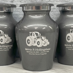Customer Gallery - Modern Tractor Keepsake Urn - Gunmetal Gray