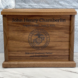 Customer Gallery - Marine Corps Cremation Urn - Signature Walnut