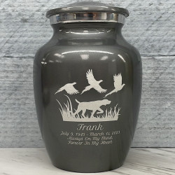 Customer Gallery - Hunting Dog Sharing Urn - Gunmetal Gray