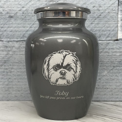 Customer Gallery - Shih Tzu Dog Cremation Urn - Gunmetal Gray