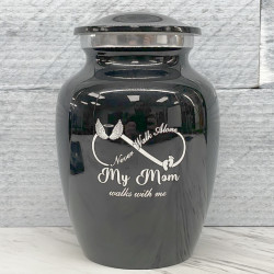 Customer Gallery - My Mom Walks With Me Sharing Urn - Jet Black