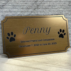 Customer Gallery - DIY Pet Cremation Urn Plate - Brushed Gold - 4" w x 2.25" h