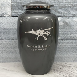 Customer Gallery - Airplane Cremation Urn - Gunmetal Gray
