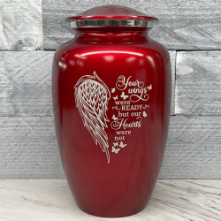 Customer Gallery - Your Wings Were Ready Cremation Urn - Ruby Red