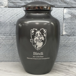 Customer Gallery - Large Australian Shepherd Pet Cremation Urn - Gunmetal Gray