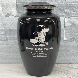 Customer Gallery - Cowboy Boots Cremation Urn - Jet Black
