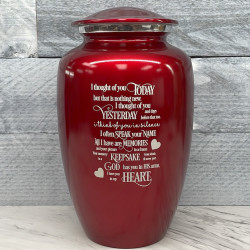 Customer Gallery - I Thought Of You Today Cremation Urn - Ruby Red