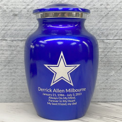 Customer Gallery - Dallas Star Sharing Urn - Midnight Blue