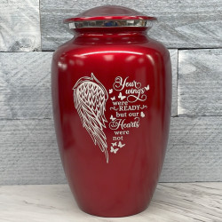 Customer Gallery - Your Wings Were Ready Cremation Urn - Ruby Red