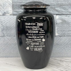 Customer Gallery - I Thought Of You Today Cremation Urn - Jet Black