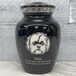 Customer Gallery - Small Shih Tzu Pet Cremation Urn - Jet Black