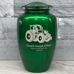 Customer Gallery - Modern Tractor Cremation Urn - Shamrock Green