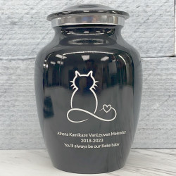 Customer Gallery - Small Infinite Love Cat Cremation Urn - Jet Black