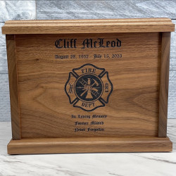 Customer Gallery - Firefighter Cremation Urn - Signature Walnut
