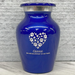 Customer Gallery - Keepsake Pawprint Heart Pet Cremation Urn - Midnight Blue