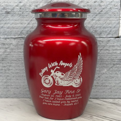 Customer Gallery - Riding with Angels Motorcycle Sharing Urn - Ruby Red