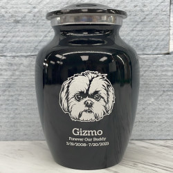 Customer Gallery - Small Shih Tzu Pet Cremation Urn - Jet Black