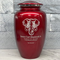 Customer Gallery - Elephant Cremation Urn - Ruby Red