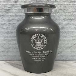 Customer Gallery - Navy Keepsake Urn - Gunmetal Gray