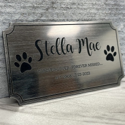 Customer Gallery - DIY Pet Cremation Urn Plate - Brushed Silver - 4" w x 2.25" h