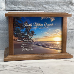 Customer Gallery - Beach Sunset Cremation Urn - Prestige Walnut