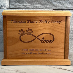Customer Gallery - Infinity Paw Print Pet Cremation Urn - Signature Alder