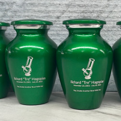 Customer Gallery - Marijuana Bong Keepsake Urn - Shamrock Green
