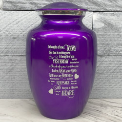 Customer Gallery - I Thought Of You Today Sharing Urn - Purple Luster
