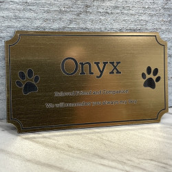 Customer Gallery - DIY Pet Cremation Urn Plate - Brushed Gold - 4" w x 2.25" h