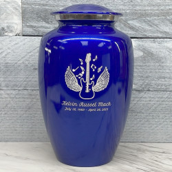 Customer Gallery - Electric Guitar Angel Wings Cremation Urn - Midnight Blue