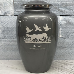 Customer Gallery - Duck Hunting Dog Cremation Urn - Gunmetal Gray