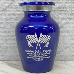 Customer Gallery - Race Checkered Flag Keepsake Urn - Midnight Blue