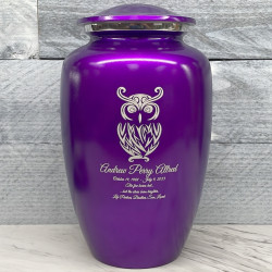 Customer Gallery - Owl Cremation Urn - Purple Luster