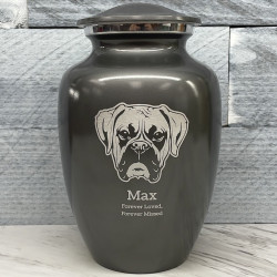Customer Gallery - Large Boxer Dog Cremation Urn - Gunmetal Gray