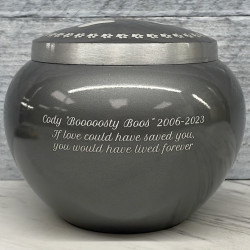 Customer Gallery - Small Odyssey Pet Urn - Gunmetal Gray