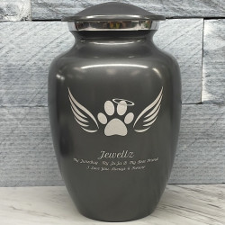 Customer Gallery - Large Angel Wings Pet Cremation Urn - Gunmetal Gray