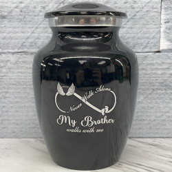 Customer Gallery - My Brother Walks With Me Sharing Urn - Jet Black