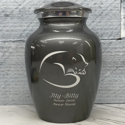 Customer Gallery - Sleeping Cat Cremation Urn - Gunmetal Gray