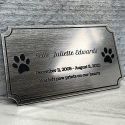 Customer Gallery - DIY Pet Cremation Urn Plate - Brushed Silver - 4" w x 2.25" h