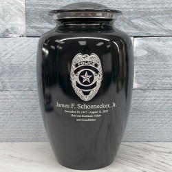 Customer Gallery - Police Cremation Urn - Jet Black