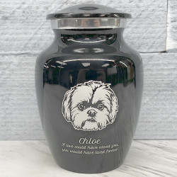 Customer Gallery - Small Shih Tzu Pet Cremation Urn - Jet Black