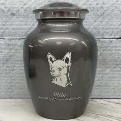 Customer Gallery - Small Chihuahua Dog Cremation Urn - Gunmetal Gray