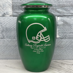 Customer Gallery - Football Helmet Cremation Urn - Shamrock Green