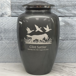 Customer Gallery - Duck Hunting Dog Cremation Urn - Gunmetal Gray