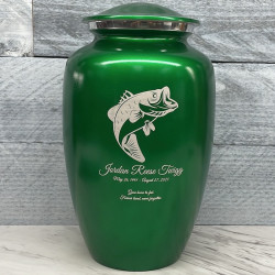 Customer Gallery - Bass Fishing Cremation Urn - Shamrock Green
