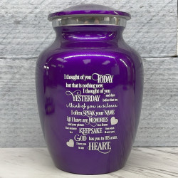 Customer Gallery - I Thought Of You Today Sharing Urn - Purple Luster