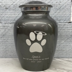 Customer Gallery - Small Angel Paw Pet Cremation Urn - Gunmetal Gray