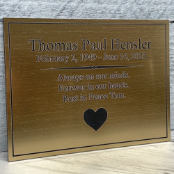 Customer Gallery - DIY Cremation Urn Plate - Brushed Gold - 5.75" w x 4.25" h