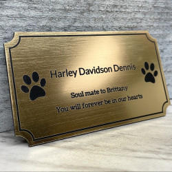 Customer Gallery - DIY Pet Cremation Urn Plate - Brushed Gold - 4" w x 2.25" h